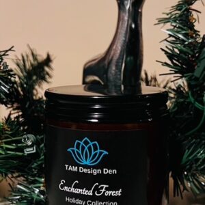 Elegant glass award surrounded by festive greenery.